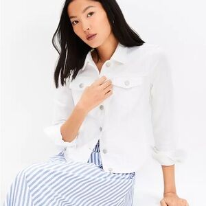 Women's White Denim Trucker Jacket